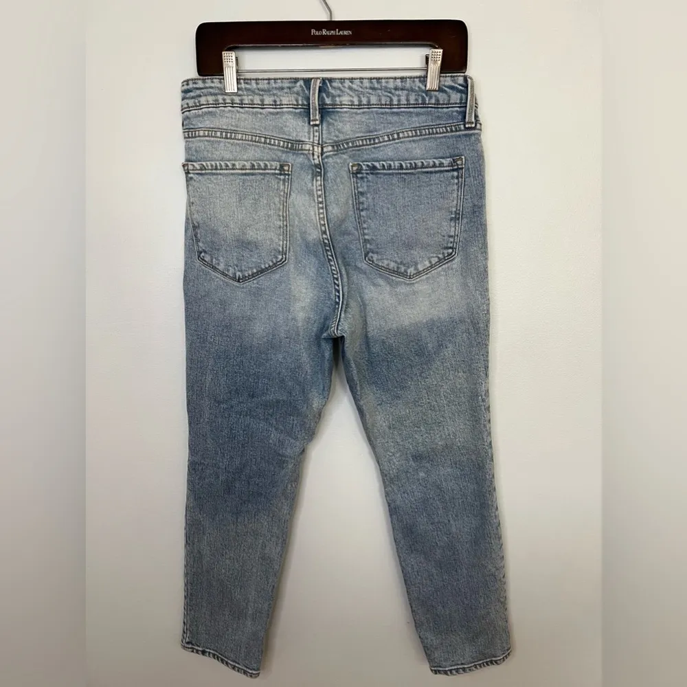 Power Straight High Rise Distressed Denim Size 12 - Image 4