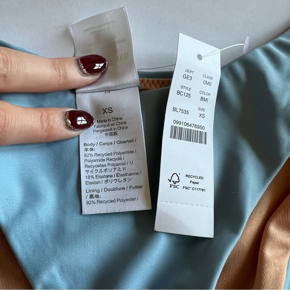 J Crew Curved Waist Cheeky Bikini Bottoms in Mist Blue Size XS New - Image 6