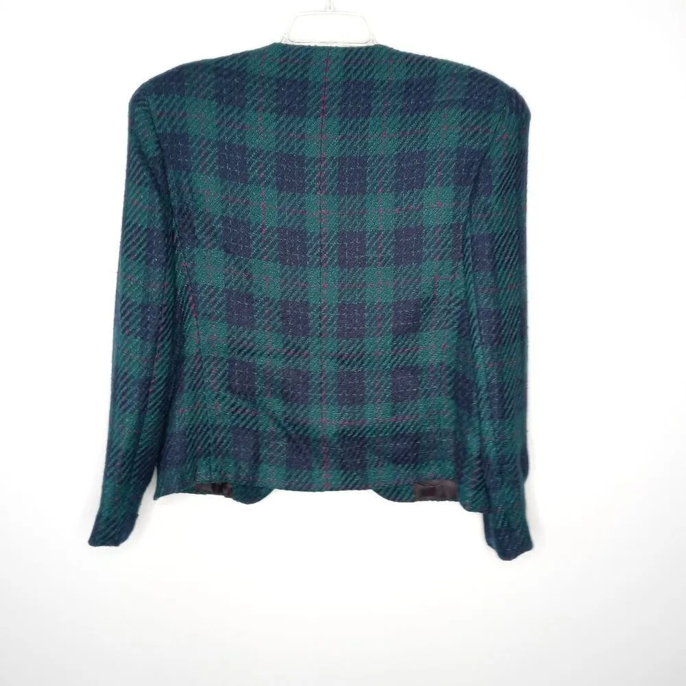 Graham & Gunn plaid blazer size 14 Green - Image 6