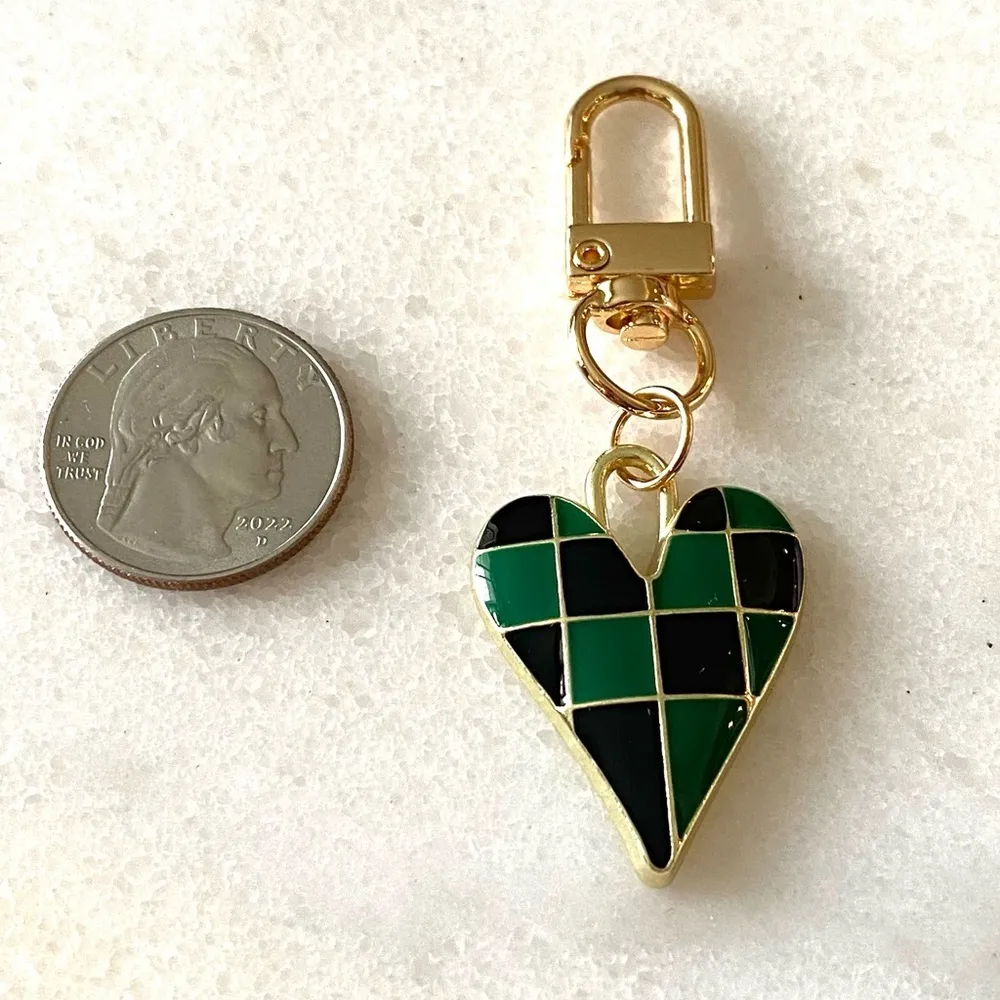 Checkered Heart Keychain Bag Charm NWT - Image 4