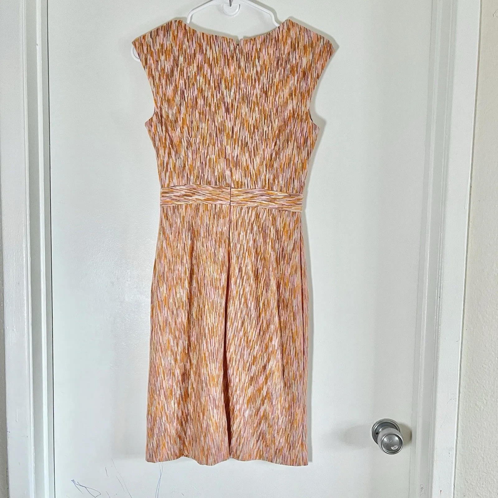 Alex Marie Carmen Orange Pink Multi-color Sheath Work Social Knit Dress Sz 2p - Image 2