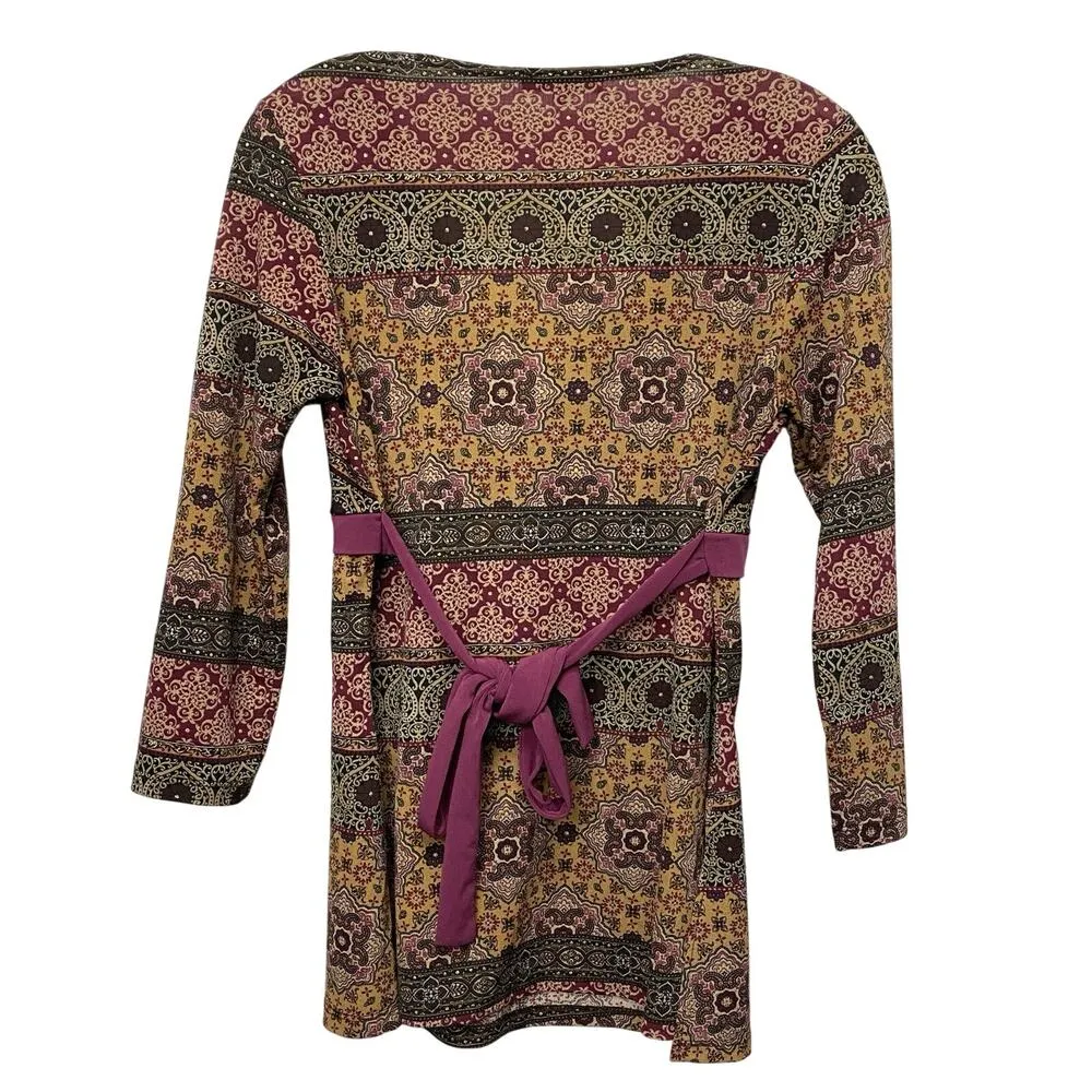 Moa Moa Babydoll Large Top Blouse Vneck Tie Back Fairy Grunge 90s Whimsy Romance - Image 5