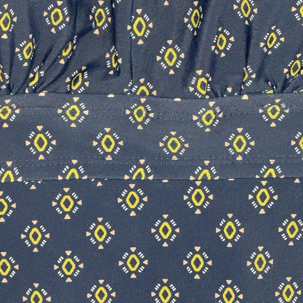 Kona Sol Key Hole Blue Gold Summer Beach High Neck Tankini Top Size S (4-6) NEW! - Image 6