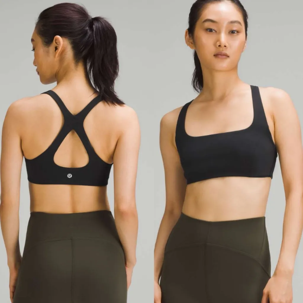 Lululemon SmoothCover Yoga Bra Black Size 10 Sports Bra Active Workout - Image 2