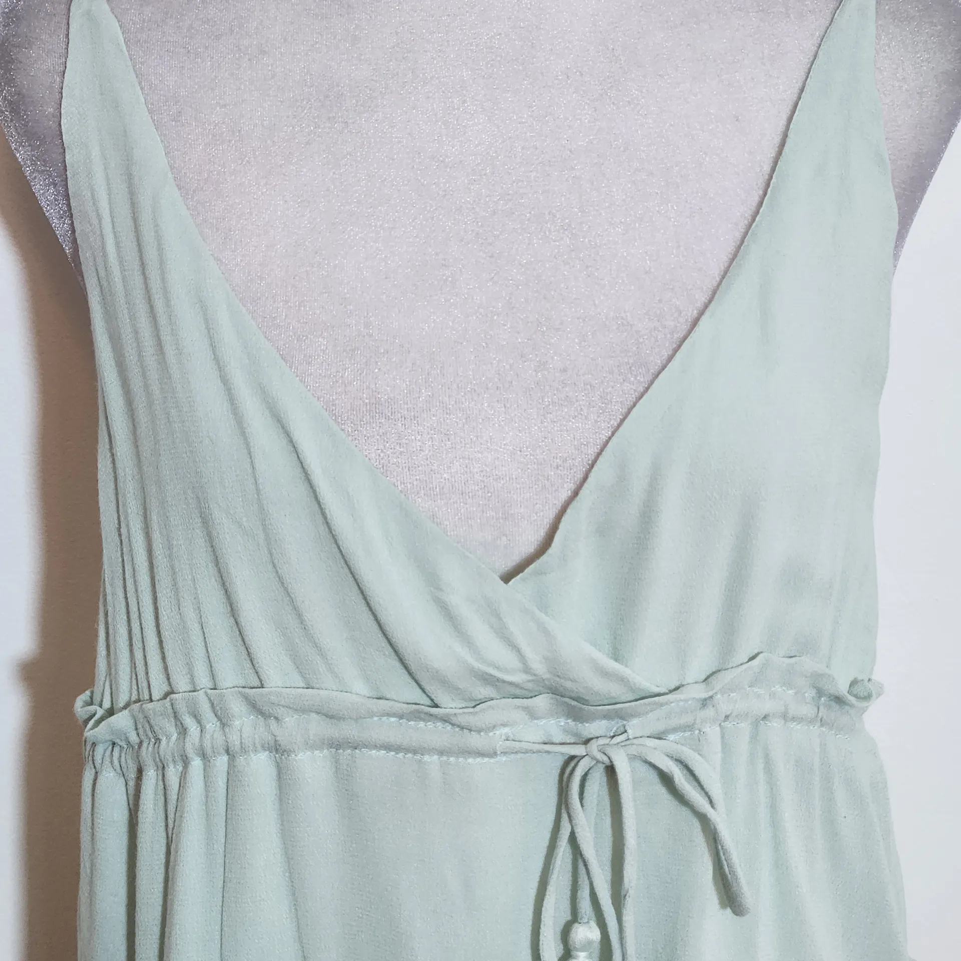 Honey Punch Mint Green Sleeveless Lace Trim Crop Top NWT Sz Medium Boho Top - Image 3