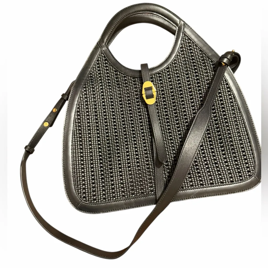 Coccinelle Woven Italian handbag Cosima Nassa Black Leather Black Leather purse - Image 2