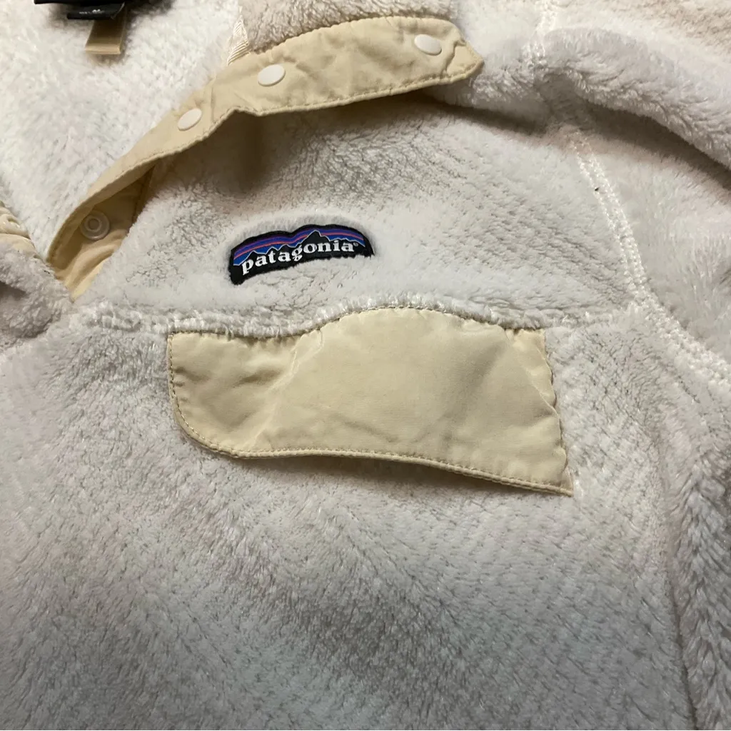 Patagonia Women’s Retool Snap T Fleece Jacket Pullover Ivory Size Medium - Image 3