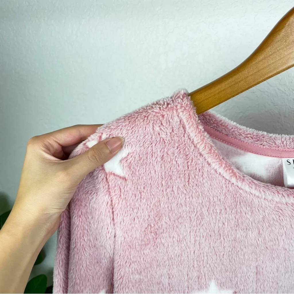 Fuzzy Star Print Soft Pullover Sweater Size S - Image 9