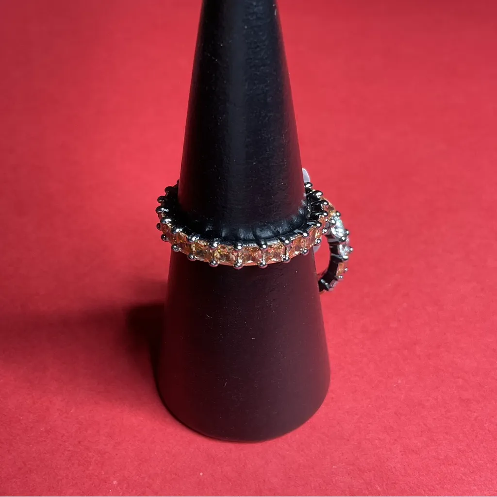 Bomb Party RBP8424 “Paint The Town” Lab Created Topaz on Hematite Sz 10 Ring NWT Silver - Image 3