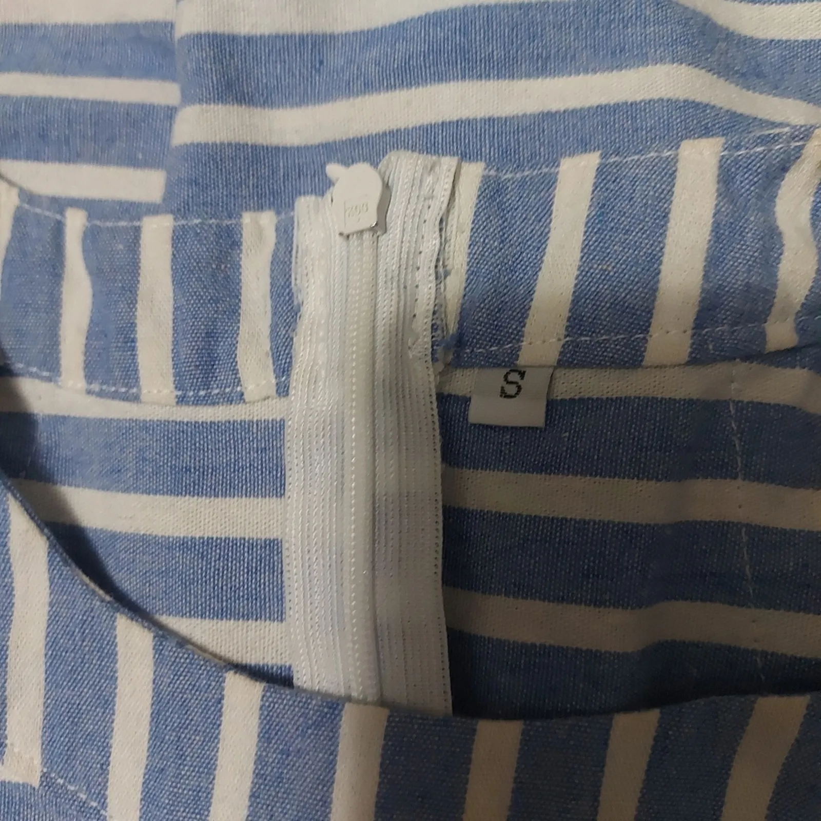 CBX Nautical Striped Bow Tie Wide Leg Jumpsuit S Preppy Classsic Costal Grandma Blue - Image 7