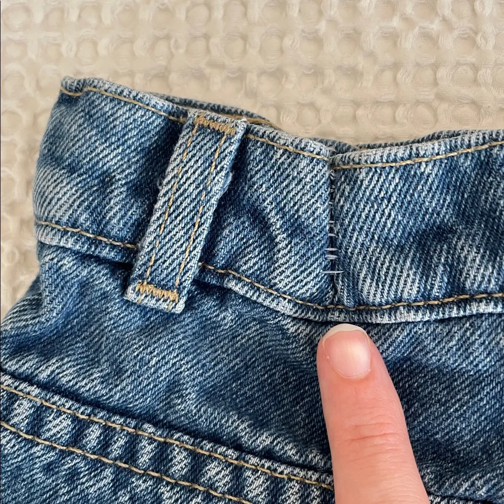 AMERICAN APPAREL Jeans Denim High Rise Cotton Shorts Cuffed Hem Size 24 *Altered - Image 4