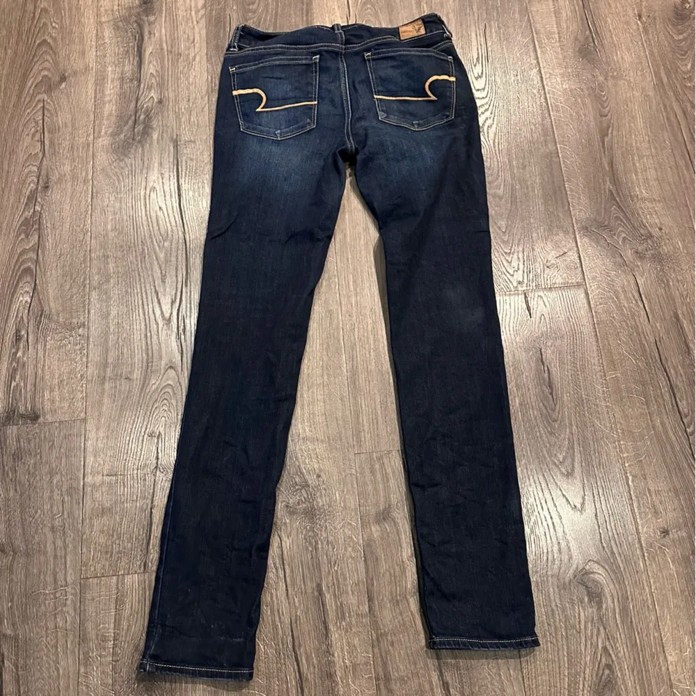 American Eagle Womens Jeans Super Stretch 4 L Long Dark Wash Low Rise Skinny - Image 9