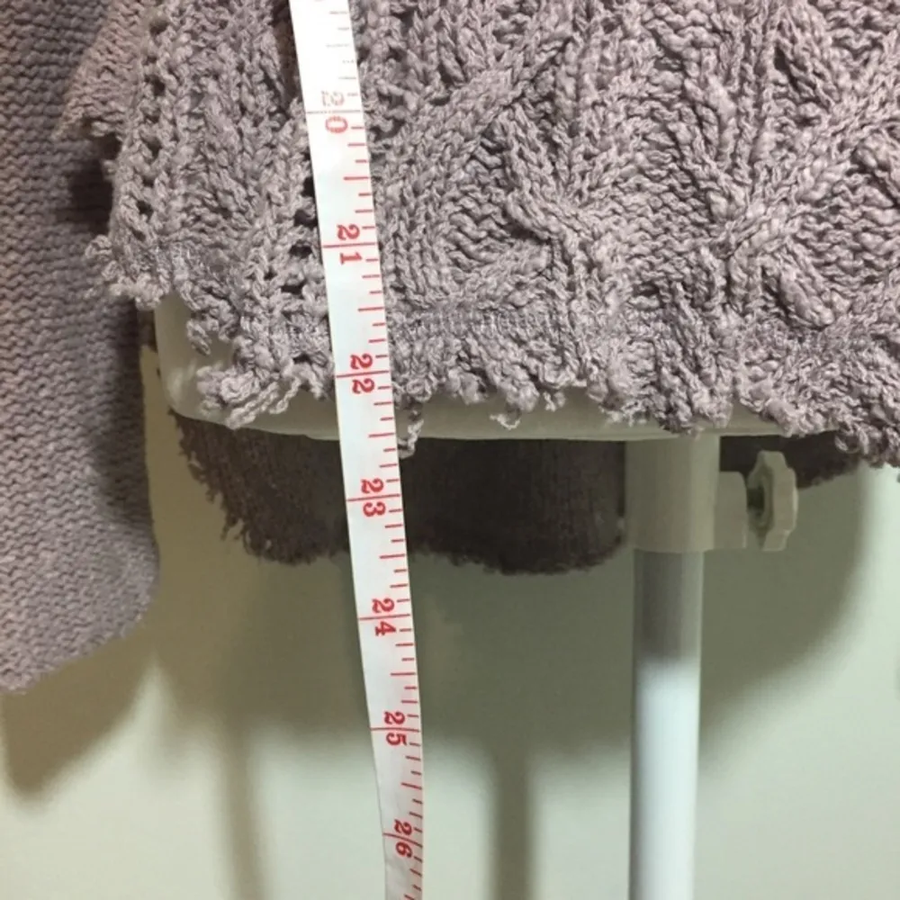 Light Purple Open Cable Knit Sweater Raw  New - Image 7