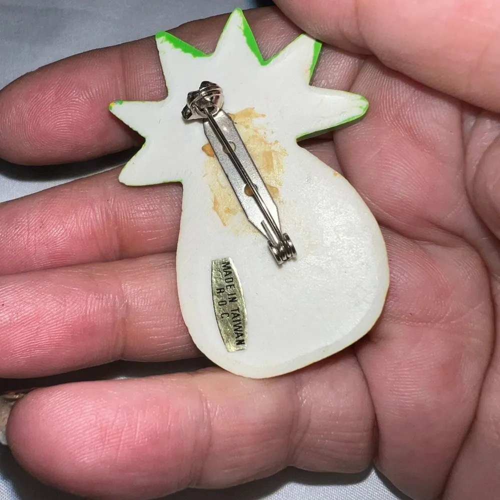 Vintage 80s Pop Pineapple Pin‎ Yellow - Image 4