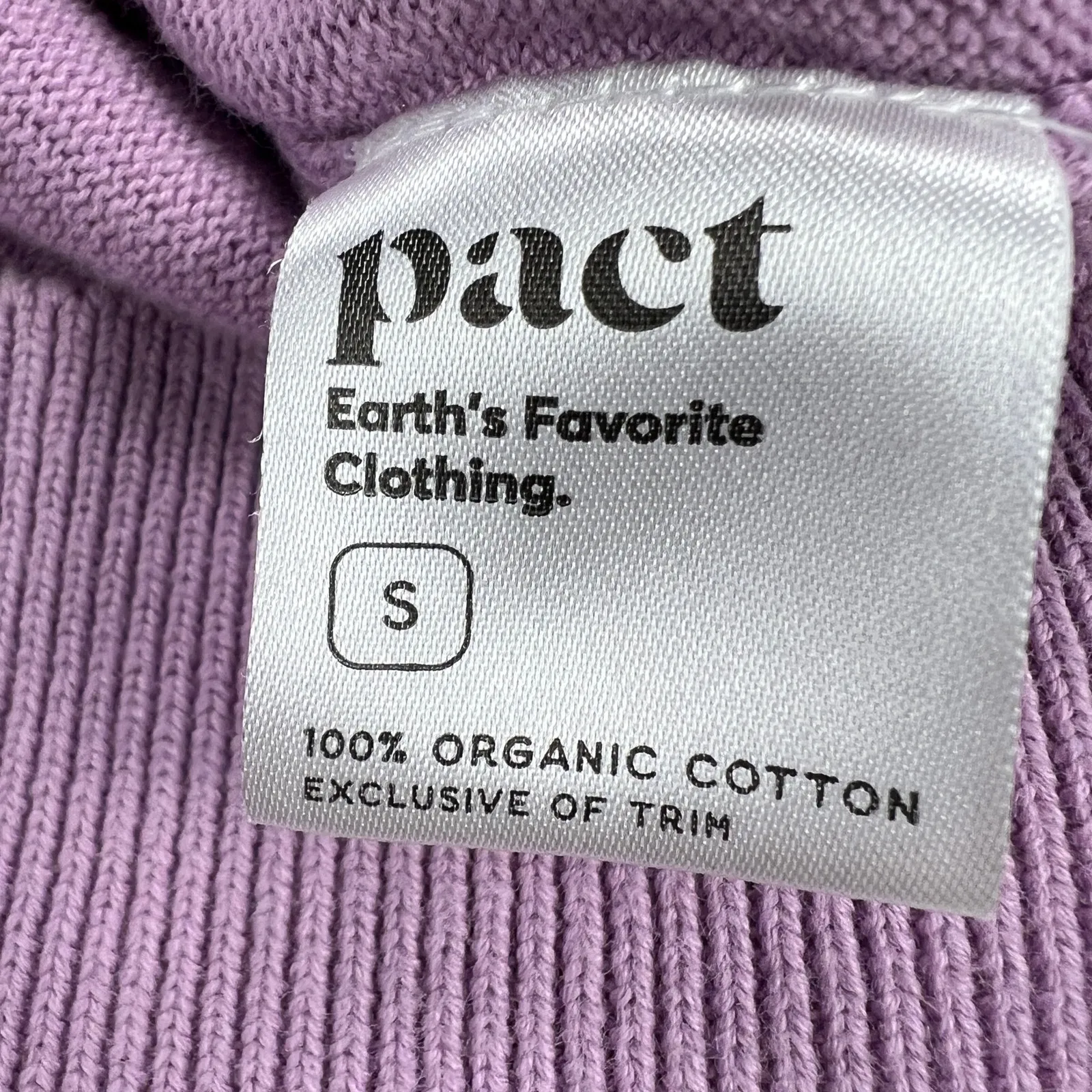 Pact Split Neck Collared Polo Sweater Organic Cotton Lavender Purple Size S - Image 5