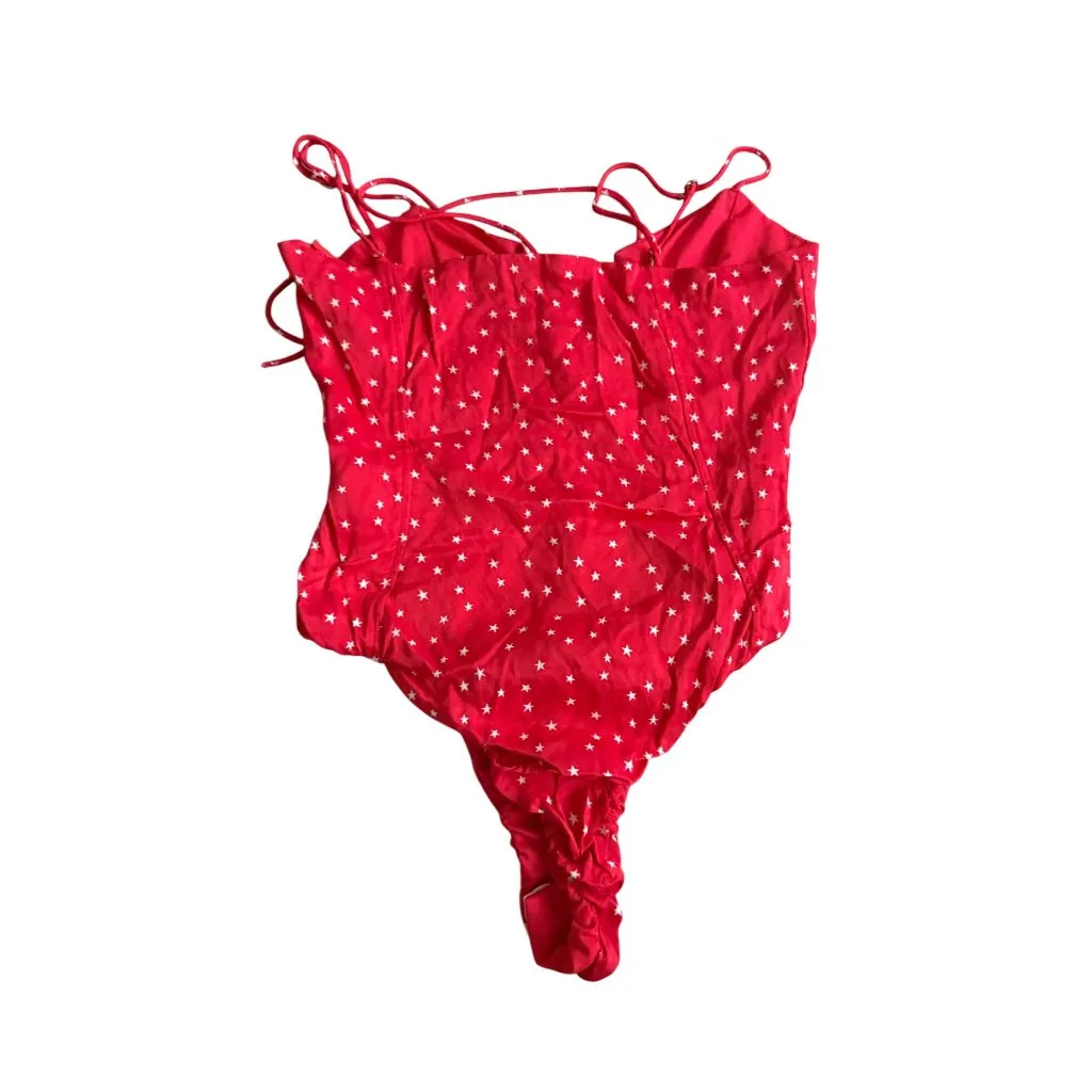ZARA Red White Star Print Bodysuit Size Medium - Image 4