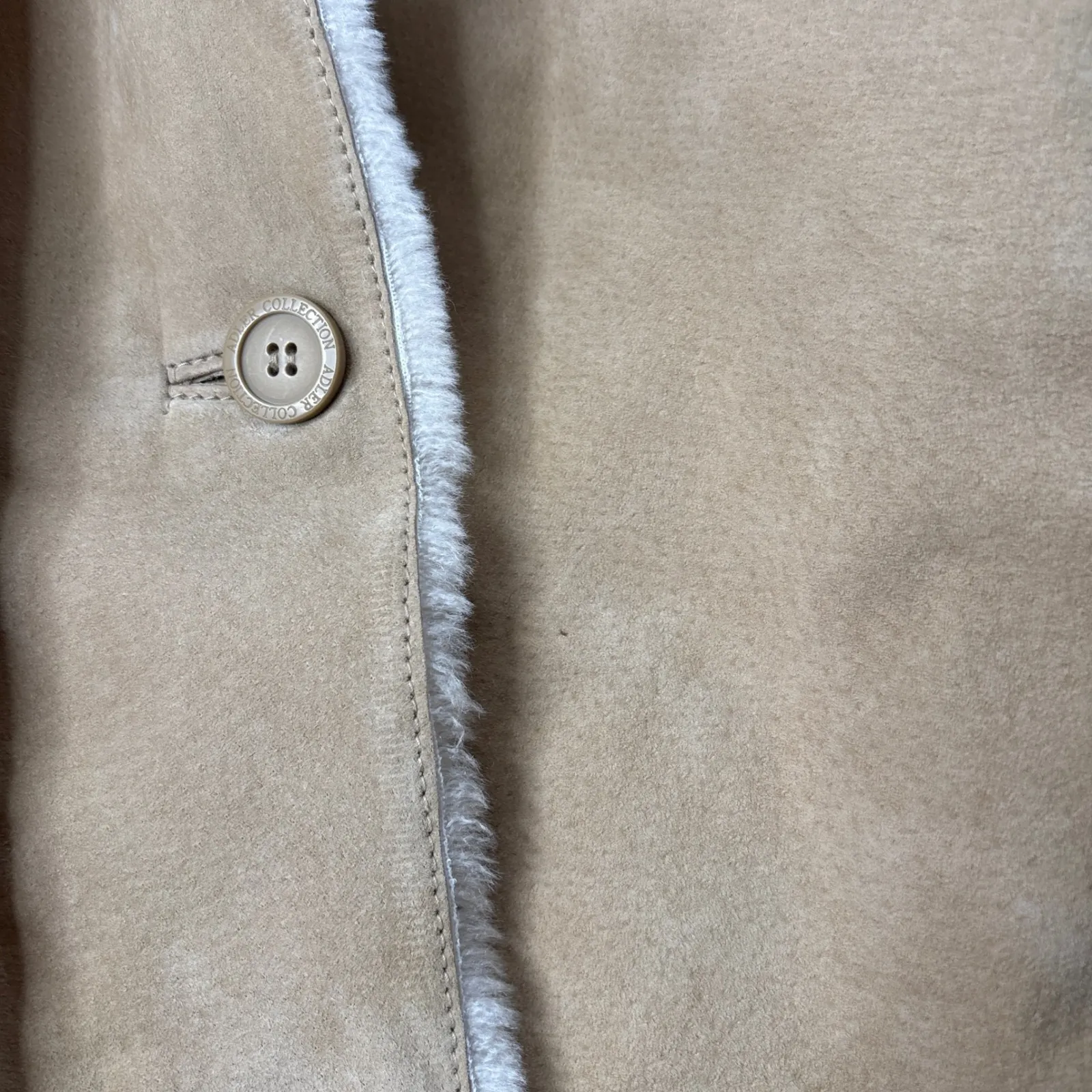 VTG‎ Adler Collection Penny Lane Button Up Tan Brown Suede Jacket Womens L Y2K Size undefined - Image 5