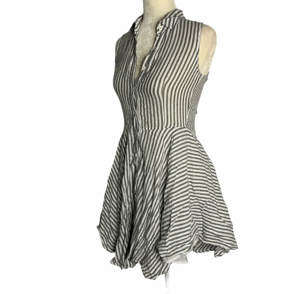 Moral Fiber Button Front Striped Mini Dress 20PE - Image 4
