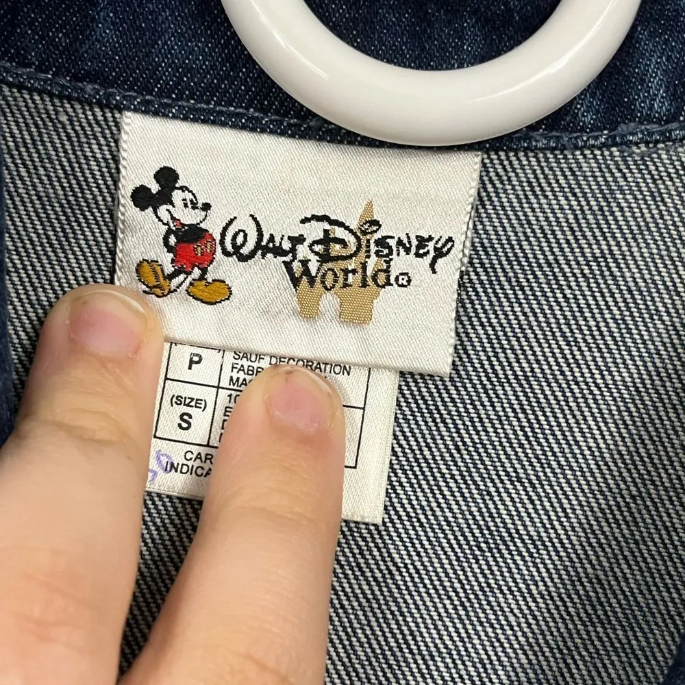 Walt Disney World 100 Years of Magic Embroidered Denim Jean Jacket Size Small - Image 4