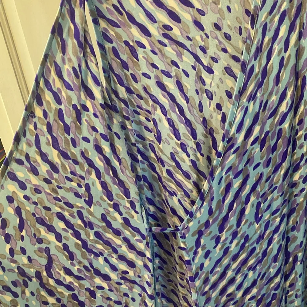 French Connection Blue Diah sleeveless Wrap Midi Dress - Image 6