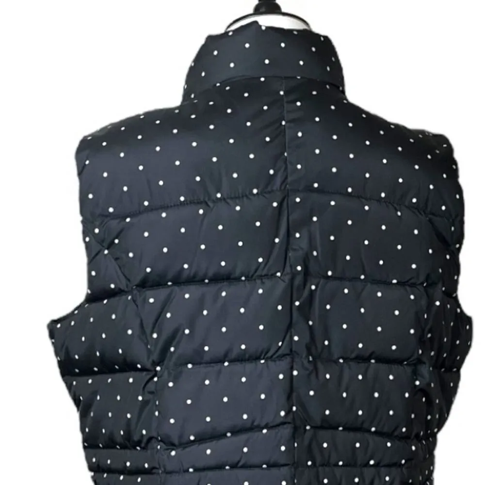 Charter Club Vest Quilted Puffer Snap Closure Black Polka Dot Women’s Size PXL - Image 8
