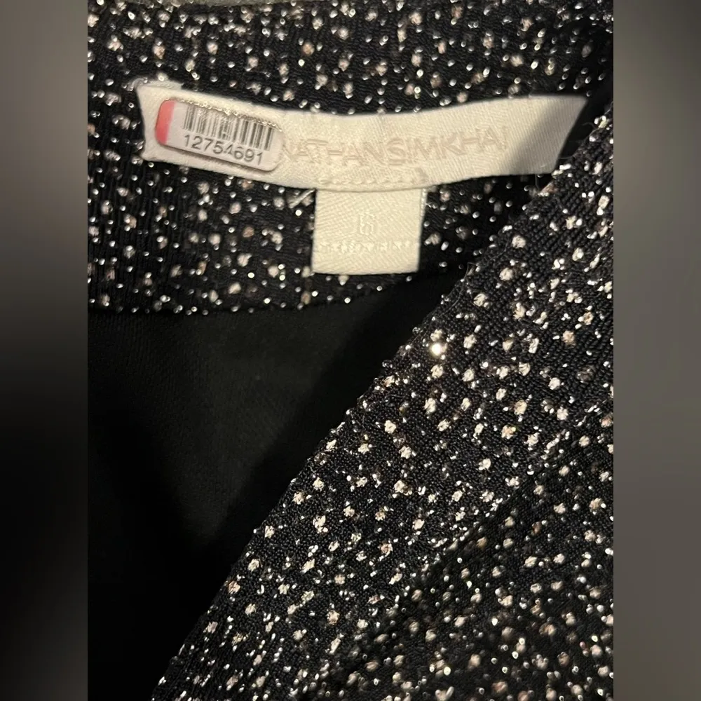 Jonathan Simkhai Black Glitter Jumpsuit Size 6 Silver - Image 4