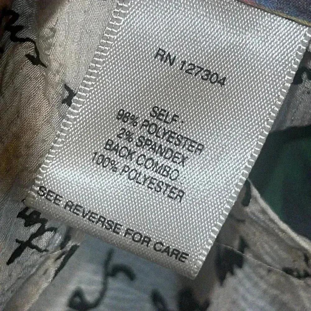 John Mark Multi Color Print Long Sleeve Button Tunic Sz Small (Fits Larger) White - Image 9