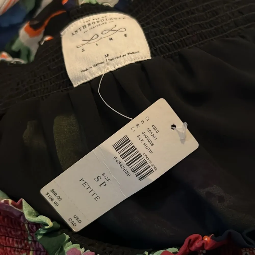 NWT Anthropologie Lil Sire floral tropical bohemian blouse size SP - Image 15