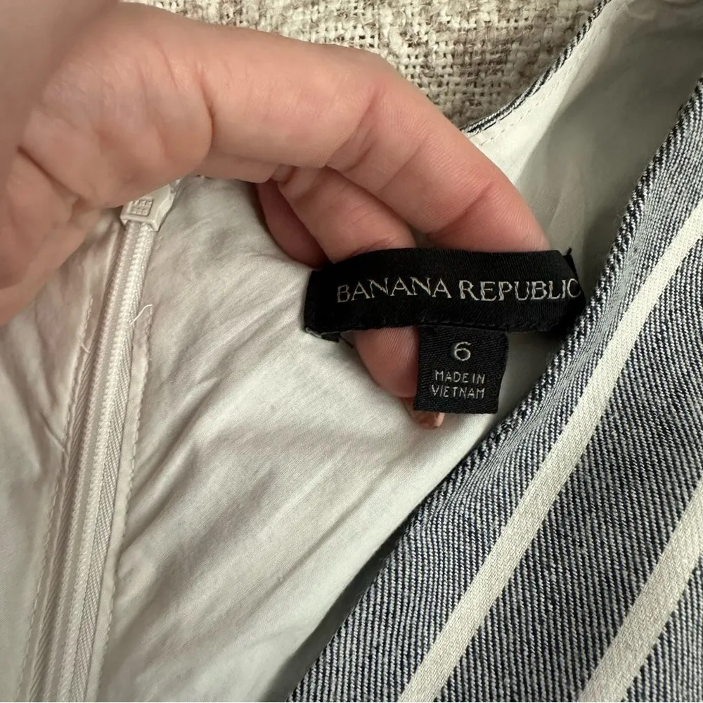 Banana Republic Striped Linen Cotton Sheath Dress - Image 5