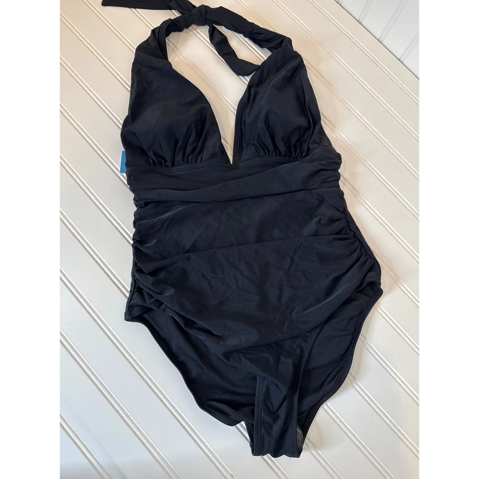 NWT Cupshe Lots of 2 Swimsuit - Black Halter & One Shoulder Cut Out Bundle Sz M - Image 4