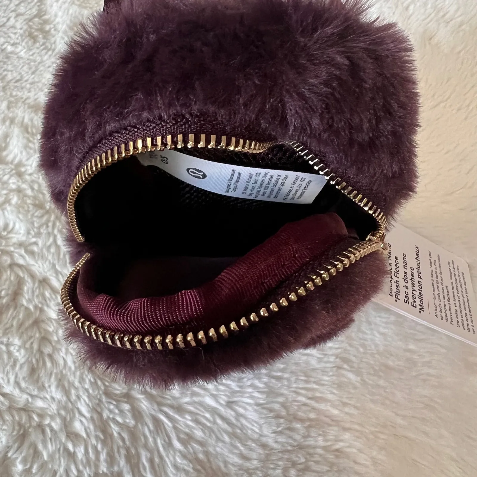 Lululemon Everywhere Nano Backpack Plush Fleece Black Plum  display picture 1