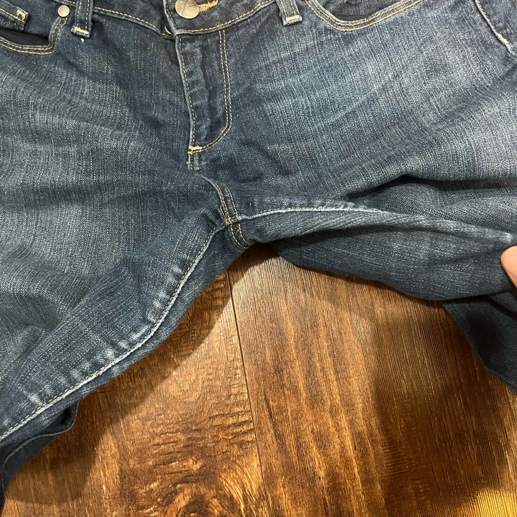 PAIGE Vintage Low Rise Canyon Boot Blue Flare Jeans - Image 8