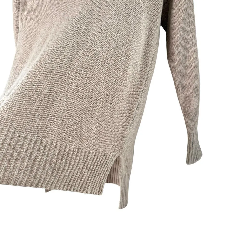 Benedetta B. Merino Wool Cashmere Turtleneck Sweater in Beige, Size XS Tan - Image 6