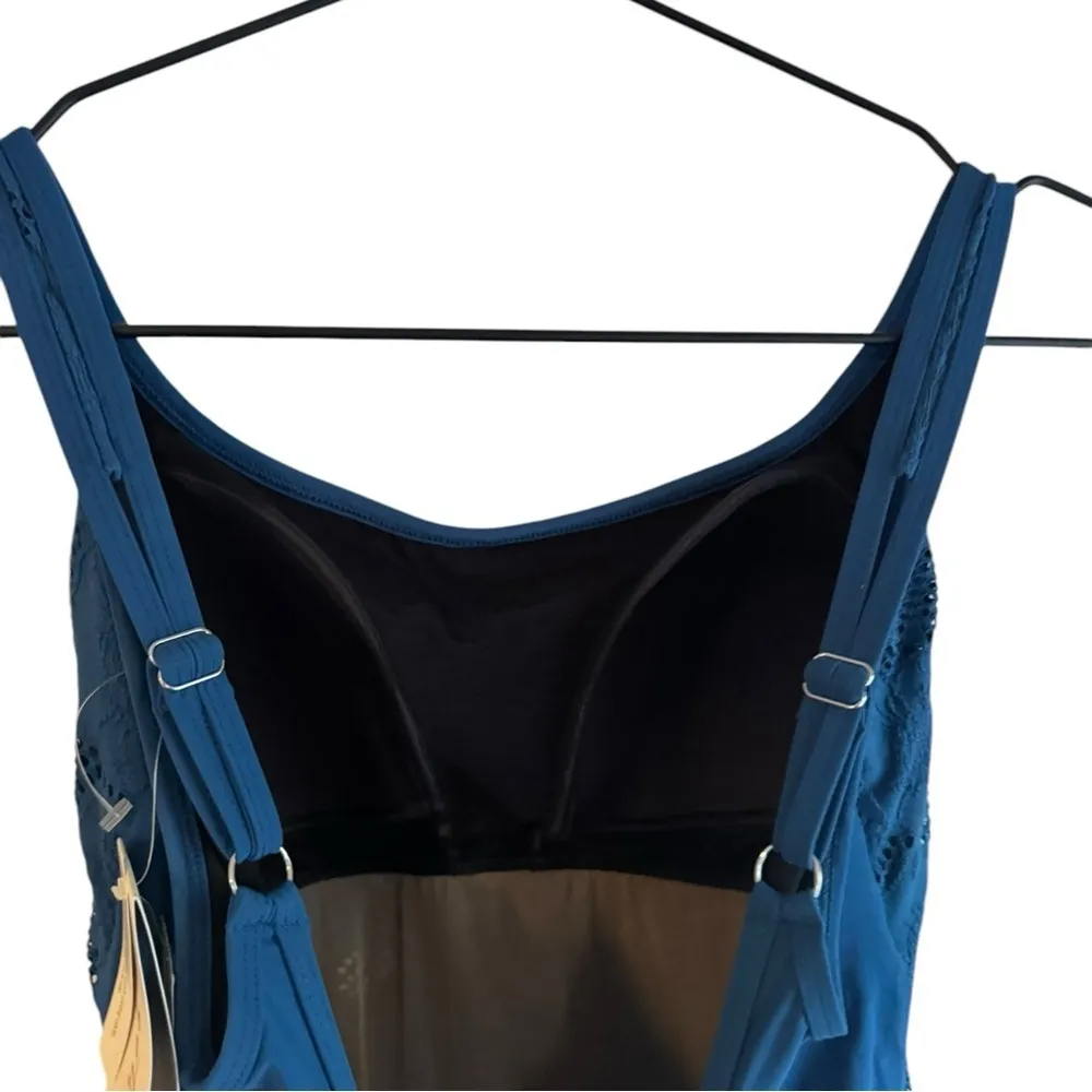 Profile by Gottex Standard Late Bloomer Round Neck 12 Blue One Piece Swimsuit - Image 7