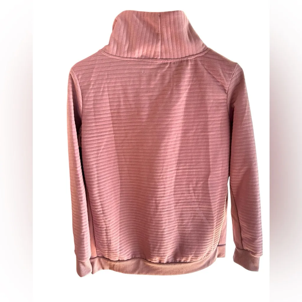 The Sweatshirt Project Mauve Ribbed Side Zip Mock Neck Pullover Sweatshirt S Pink Size undefined - Image 3