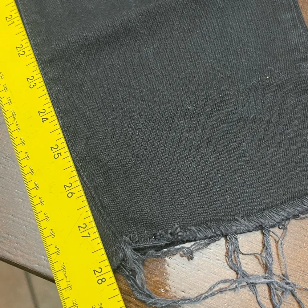 Old Navy Black O.G high-rise Ankle Cropped Jeans with Frayed Hem - Image 7