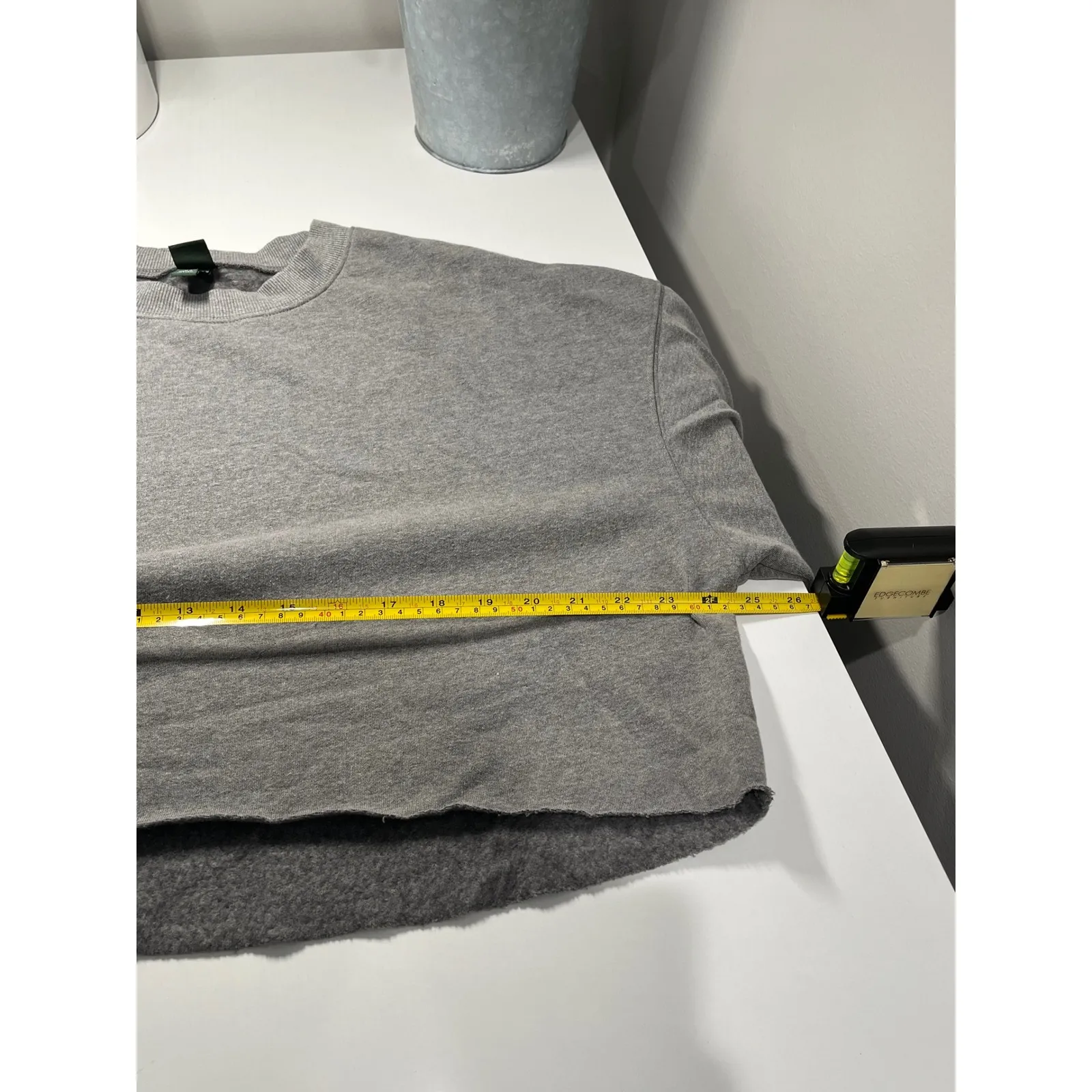 Wild Fable Women Gray Crew Neck Long Sleeve Cropped Sweatshirt Size M - Image 6