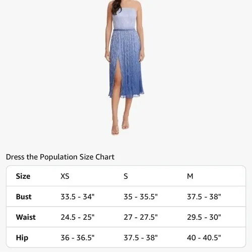 Dress‎ the Population Haldis Metallic Ombre Strapless Cocktail Dress, Medium NWT - Image 4