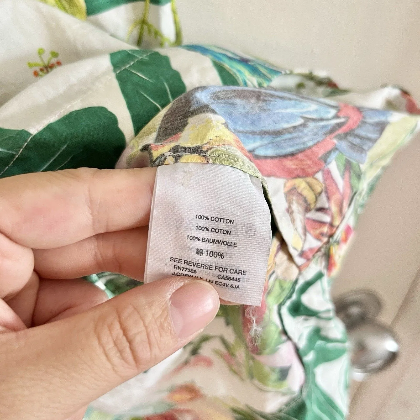 J.Crew Off the Shoulder Ratti Into the Wild Jungle Dress Sz 0 XS Tropical Green - Image 6