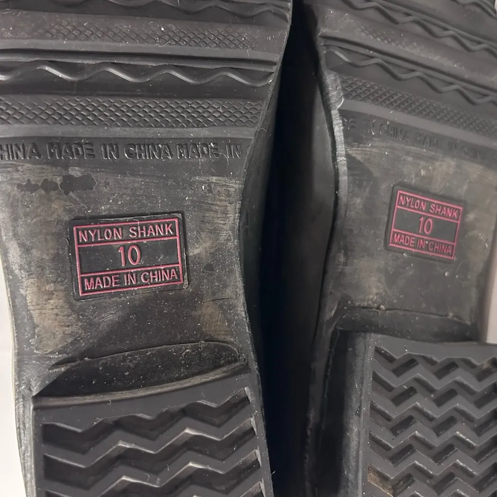 L.L. Bean Willie checkered tall rain boots women size 10 Black - Image 9