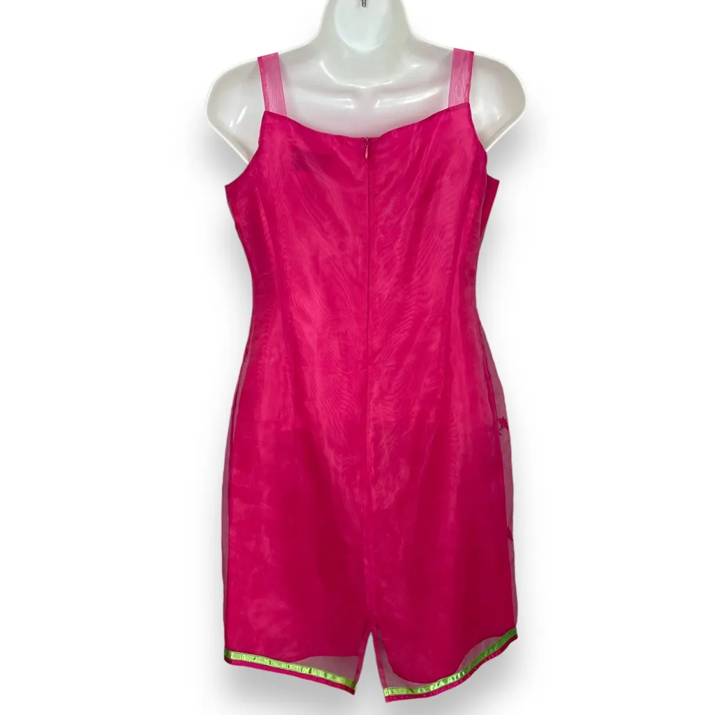 Vintage Jessica Howard Dress Y2K Pink Embroidered‎ Mini Petite 2 Deadstock NWT - Image 2
