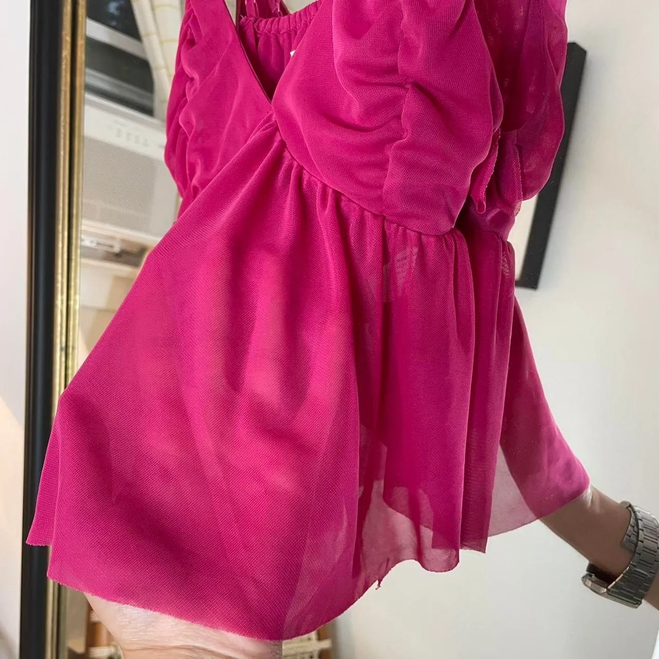 Urban-outfitters Women's Pink tank top size medium - Image 3