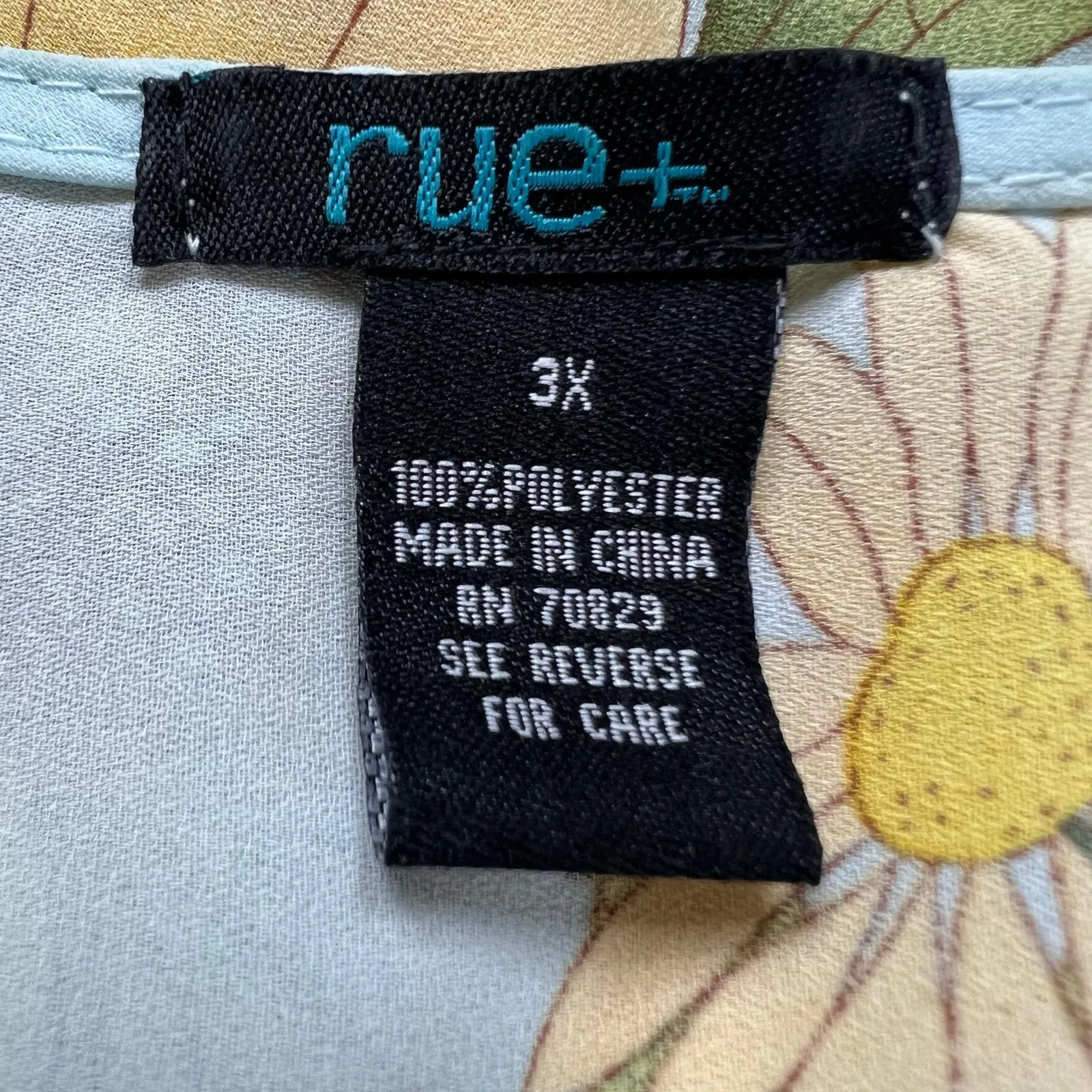 Rue+ Womens Bolero Shrug Crop Tie Front Kimono Sleeve Floral Yellow Blue 3X - Image 7