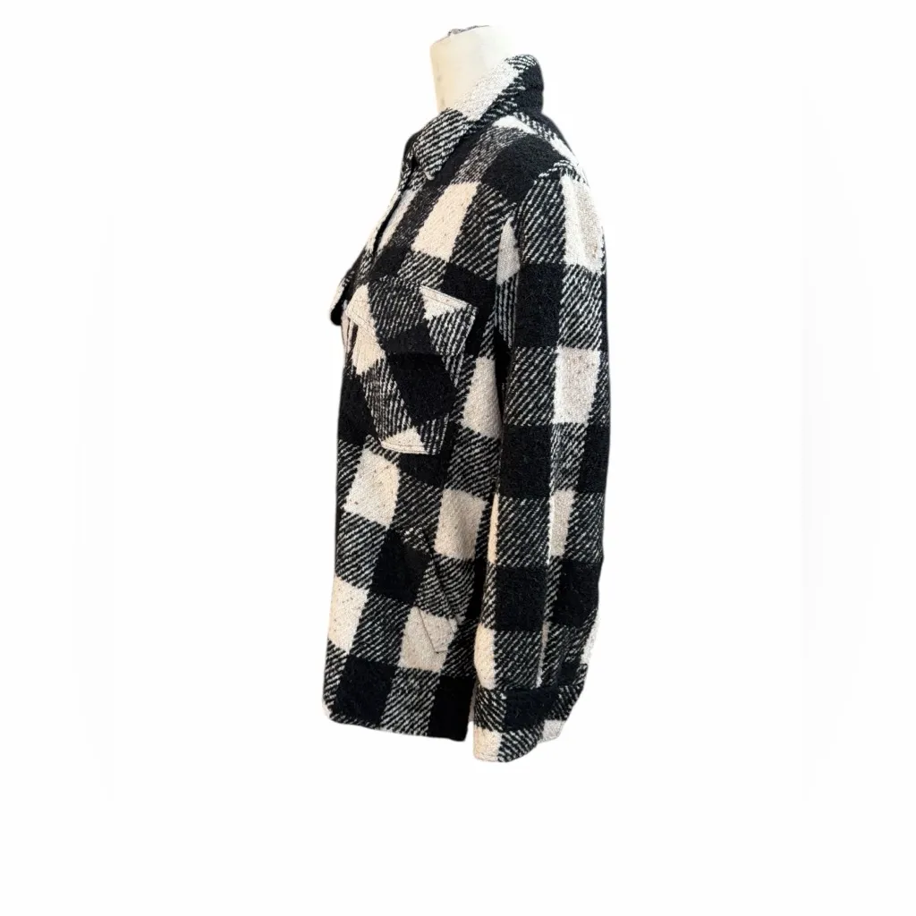 Nili Lotan Lenore Barn Coat Wool Blend Oversized Shacket S Black - Image 4