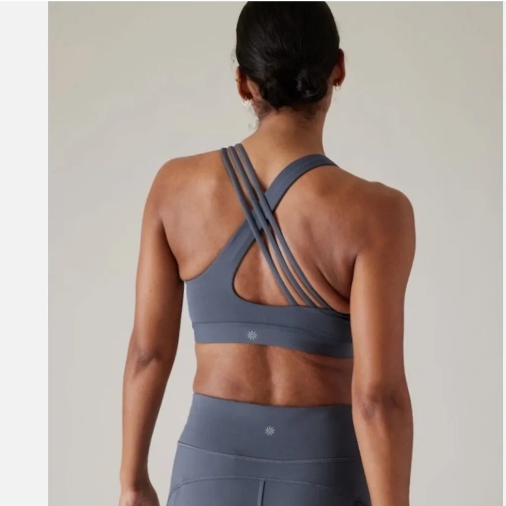 Athleta Train Free Strappy Sports Bra (A-C Cup) in Aspen Slate Blue Large - Image 2