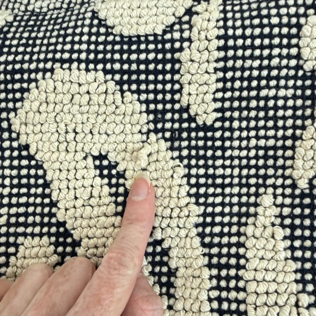 Free People Carryall Tote Bag Miramar Beige Navy Blue - Image 3