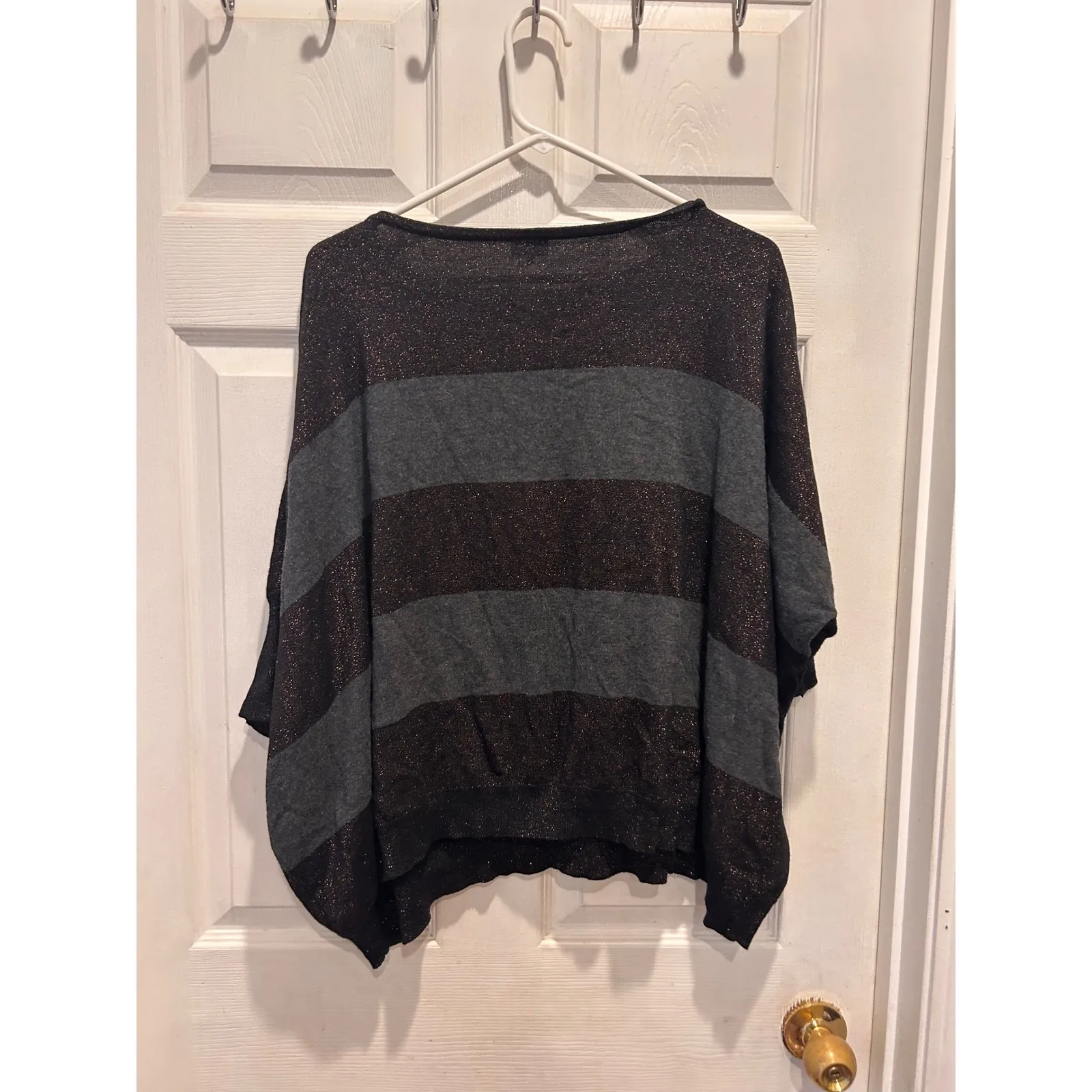 UO Sparkle & Fade Women's Large Striped Glitter Dolman Sleeve Knit Top - Image 5