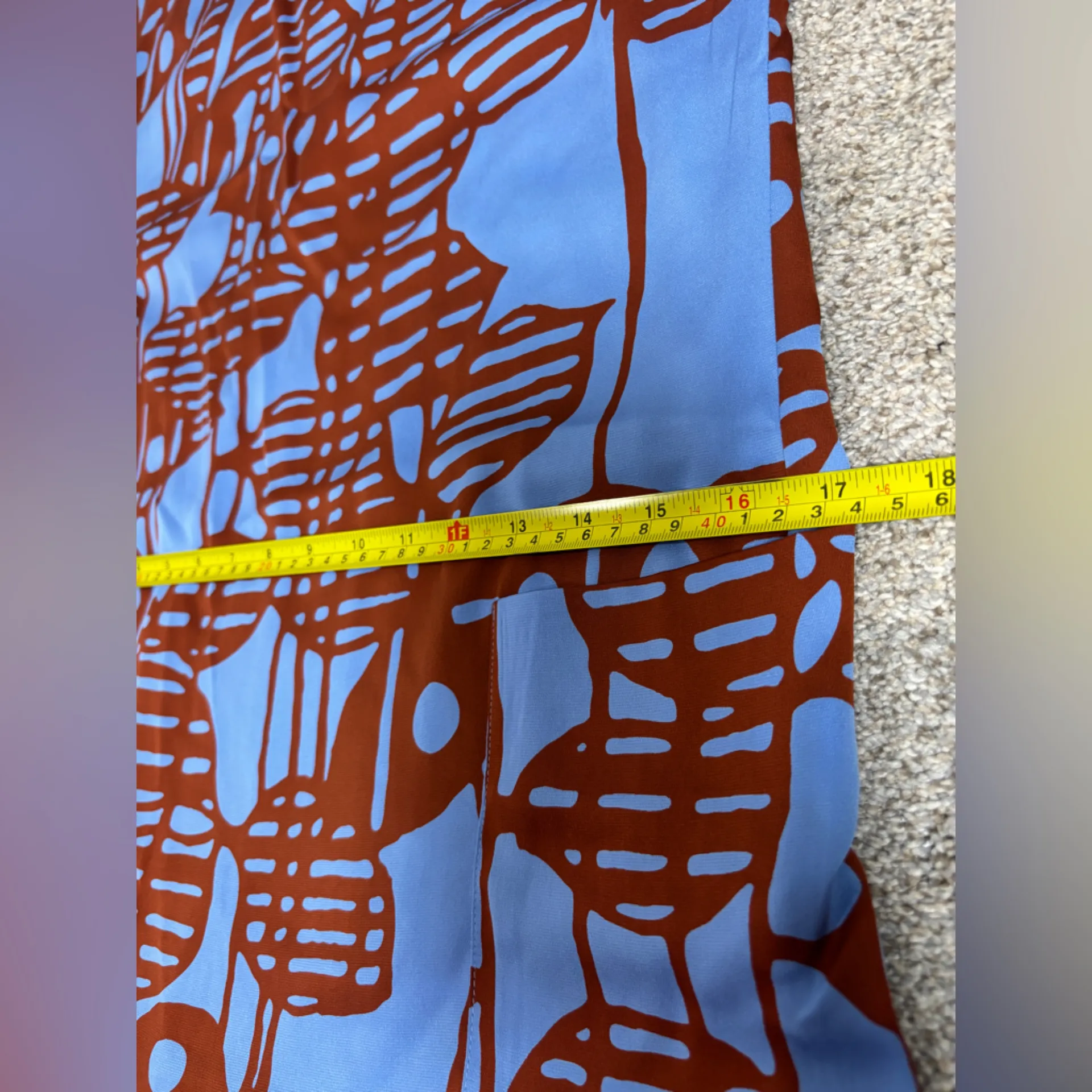 DVF Diane Von Furstenberg floral abstract silk pleated pocket dress brown blue 4 - Image 4