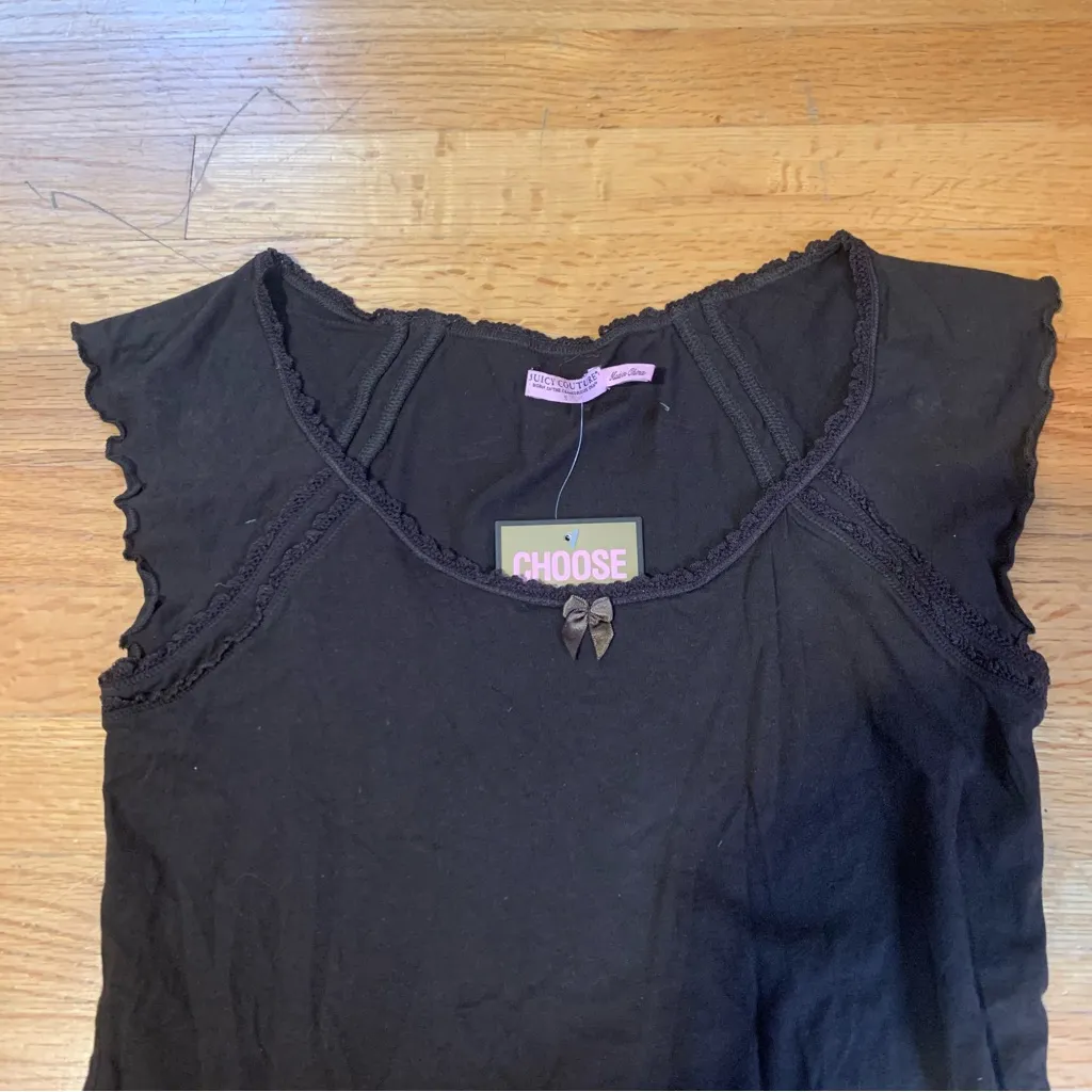 Juicy Couture Pam Gela Grant Intimates Sleepwear Top Brown Women's Small - Image 3