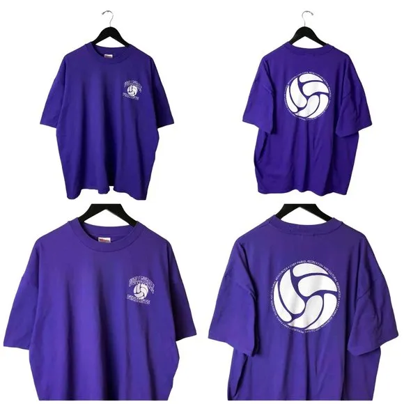 90s Vintage Volleyball Finalists Hanes T Shirt Single Stitch Carey Parks 2XL XXL - Image 2